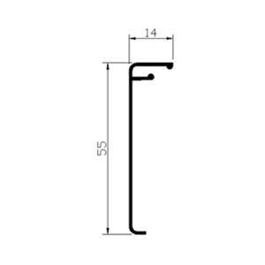 Perfil Hispex de Alumínio Capa 55x14 8mm Branco 76450