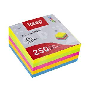 Bloco Adesivo Multilaser Cubo 50x50mm 5 Cores Neon 250fls E1014