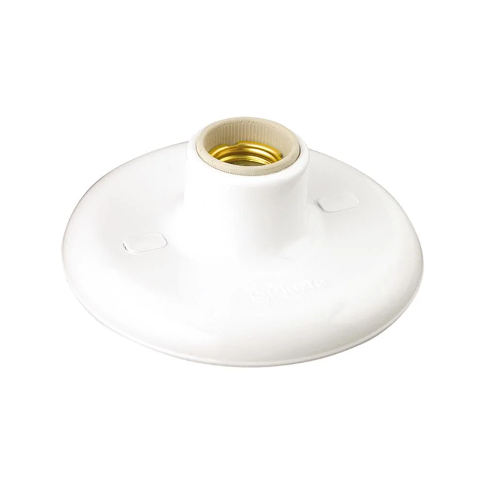 Plafon PP com Bocal Porc 100W Branco Pluzie