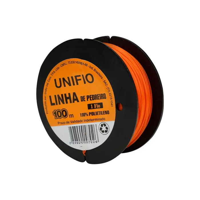 Linha de Pedreiro Lisa Unifio 100m Laranja