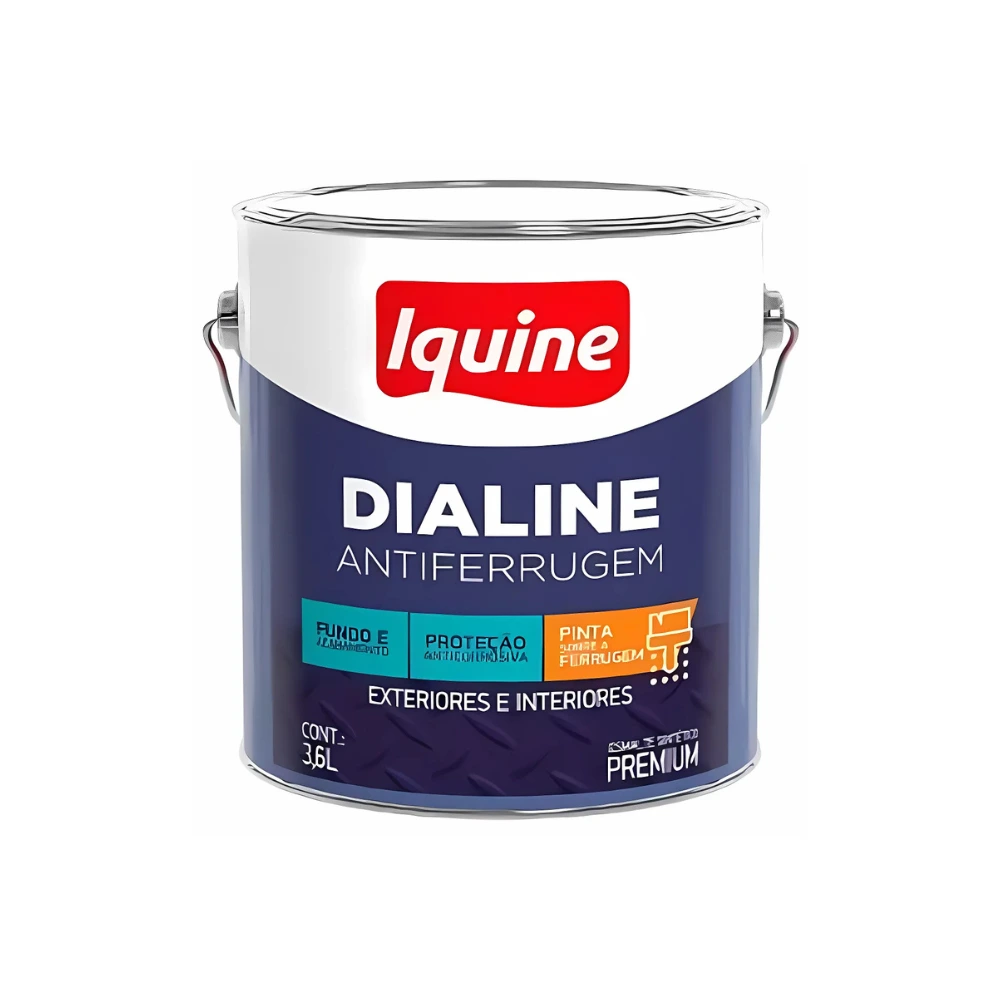 Tinta Esmalte Iquine Dialine Antiferrugem Amarelo 3,6L
