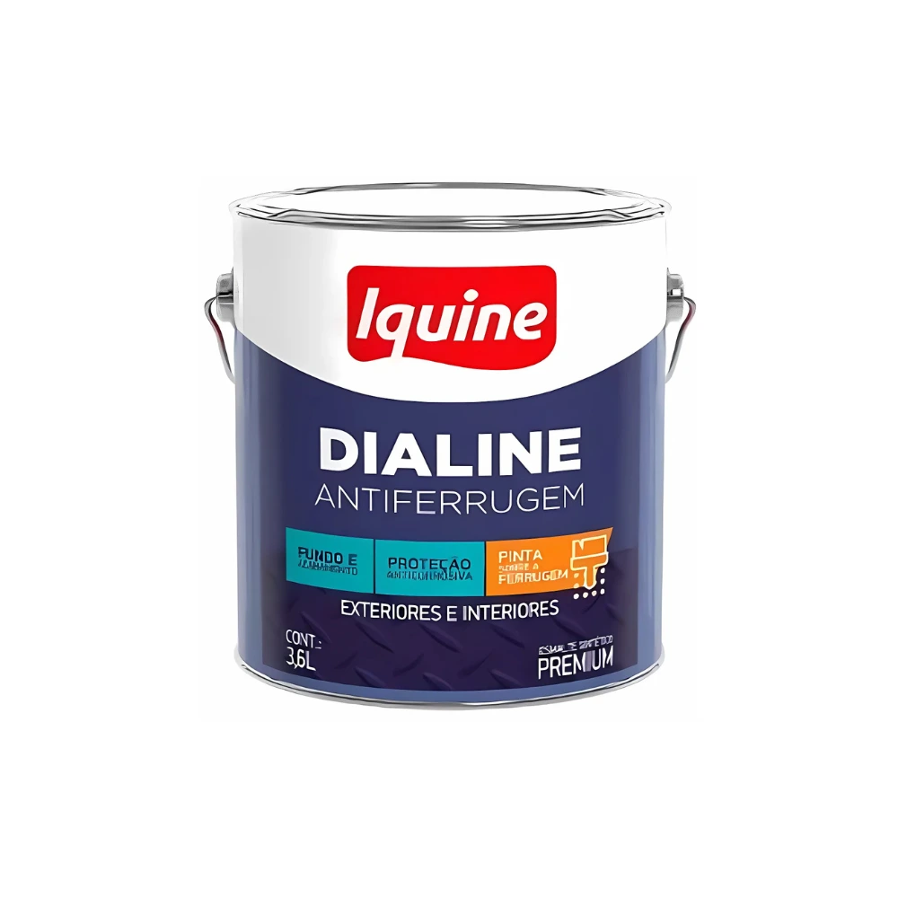 Tinta Esmalte IquineDialine Antiferrugem Branco Neve 3,6L