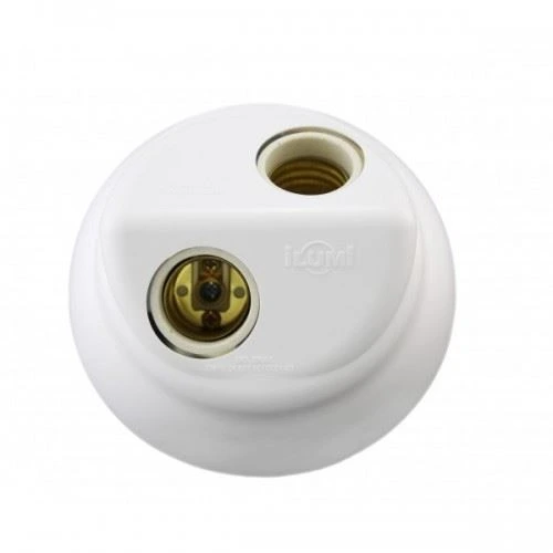 Luminaria Plafon Plastica para 2 Lampadas Branca Ilumi