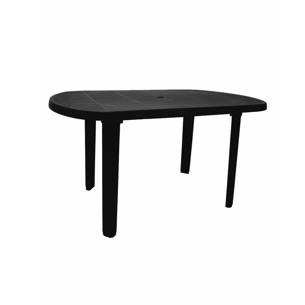 Mesa For Plast Retangular Preta 140 x 80 cm, Altura 74 cm