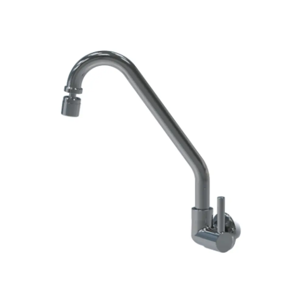Torneira Ico Metais P/ Pia DN15/DN20 Bica Movel Entrada Horizontal 2266 Preto/Cromado