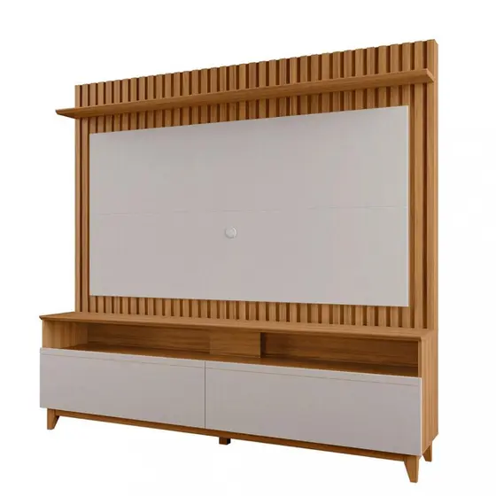 Home Notavel Ripado NT-1340 Freijo/Off White 188x183x380cm para TV ate 65