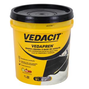 Vedapren Preto Vedacit Impermeabilizante para Lajes 18L