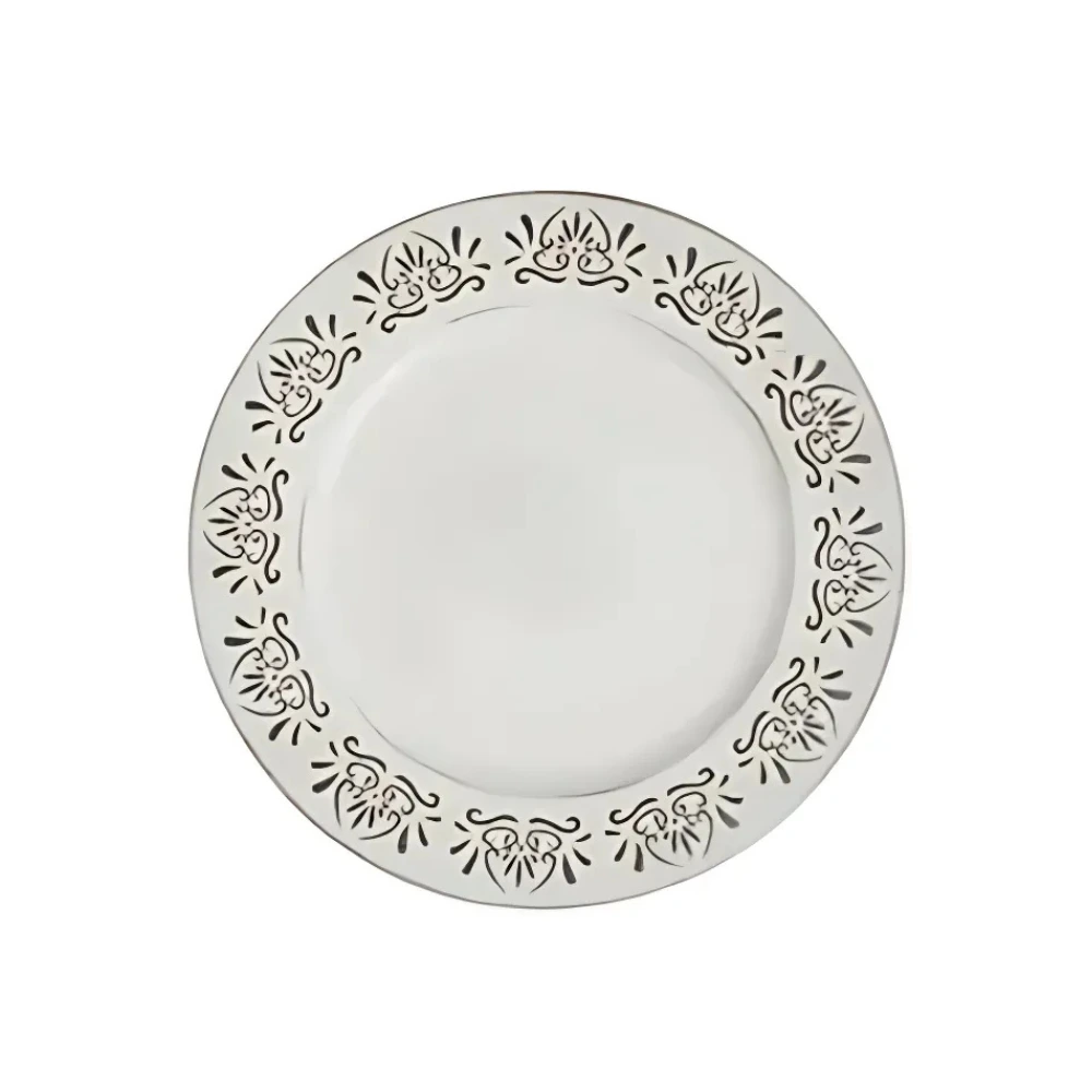 Pratos Sousplats Rojemac Plastico Cook Preto e Branco 33cm