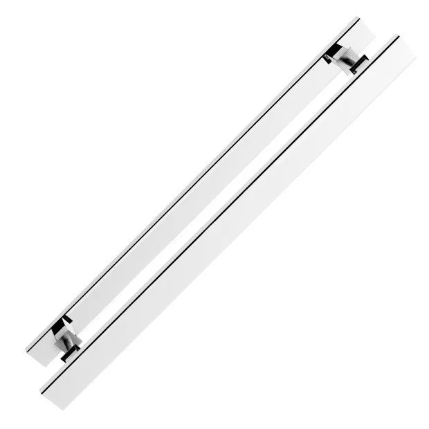 Puxador U Inox H Chap 40x10 40cm Aço Inox Pintado Branco - PXHC2B