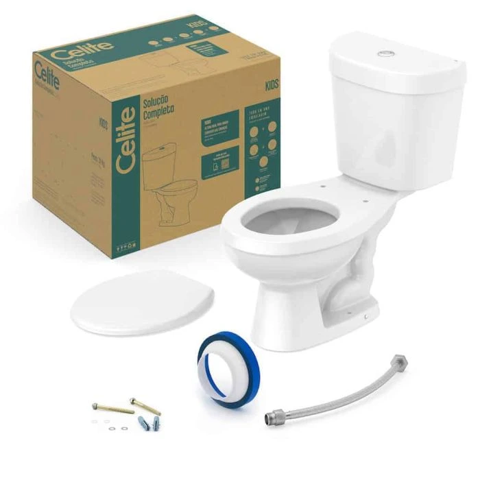 Vaso Sanitario Celite Kids Branco C/ Assento + Kit Completo