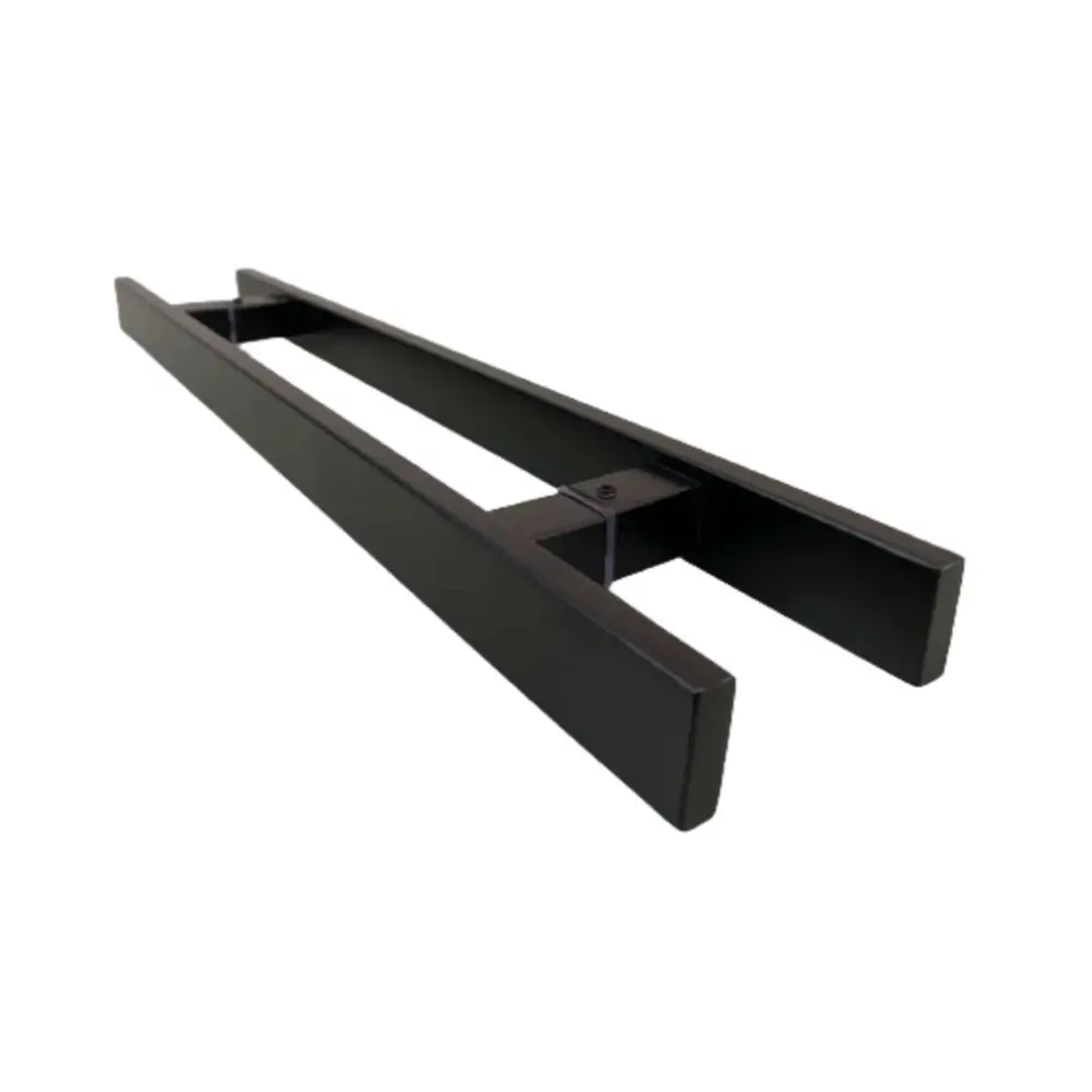 Puxador U Inox H Chap. 40x10 60cm 2421 em Aco Inox Pintado - Preto PXHC2P