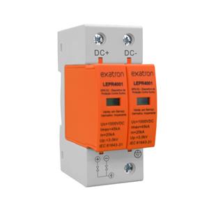 Dispositivo de Prot. Surto Slim DC Bivolt 2P-2VDR 1000VDC 20kA Imax 45kA Exatron