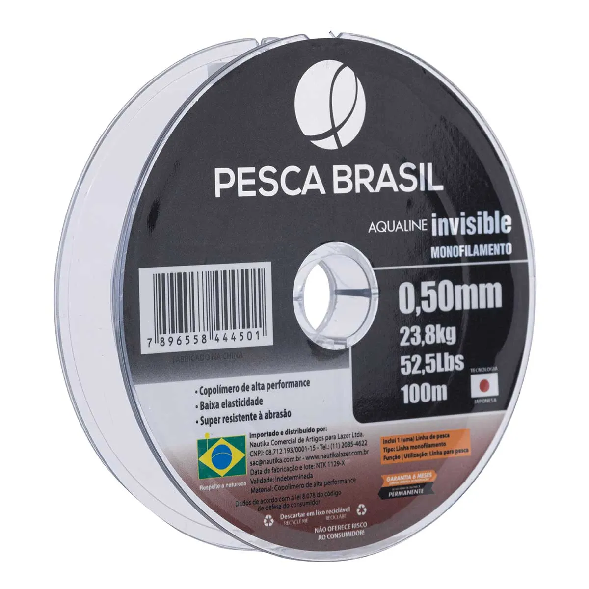 Linha Mono Aqualine Invisivel 0,50mm/100m/52,5lb - 10P PTA 91369-PT