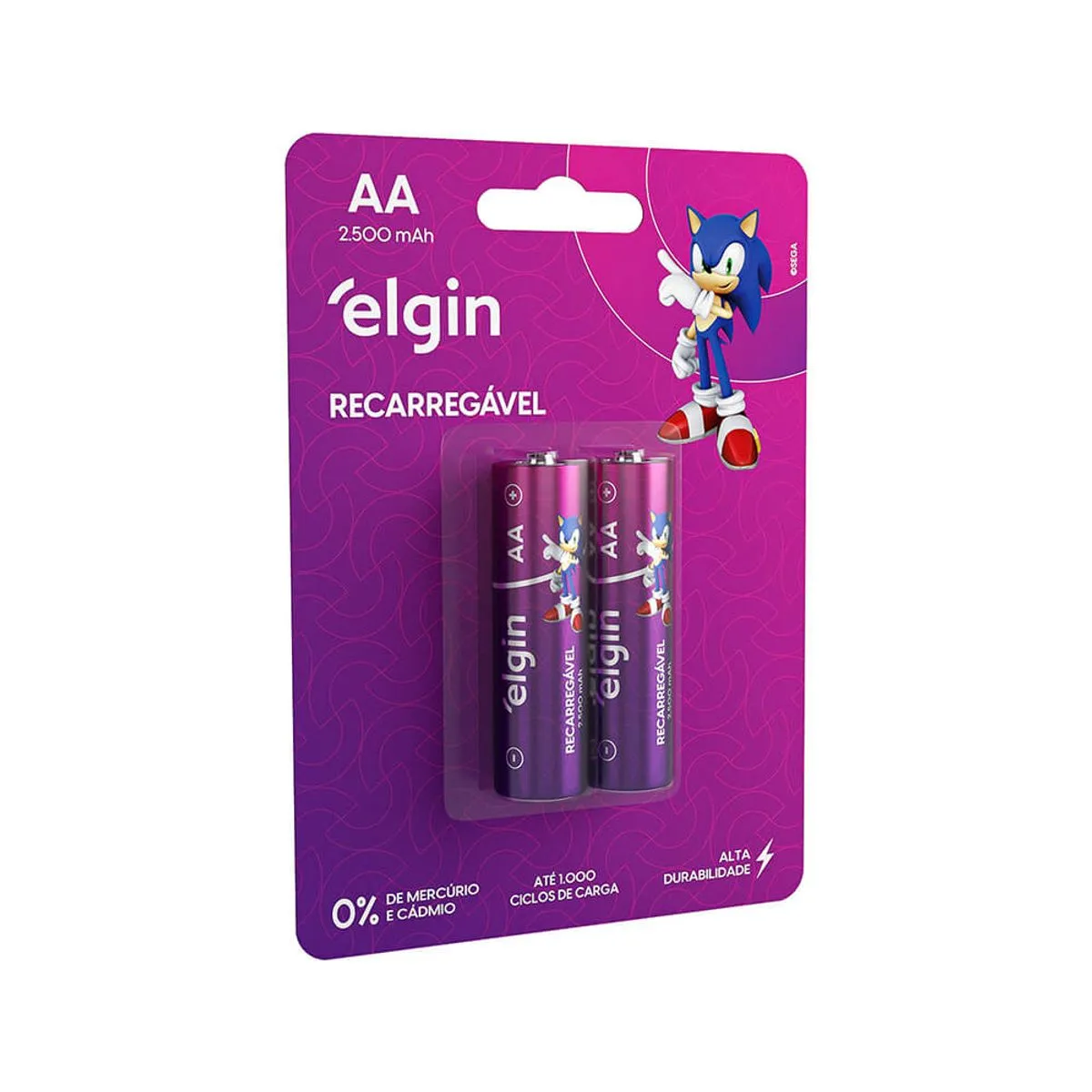 Pilha Elgin Recarreg AA-2500mAh Blist 2