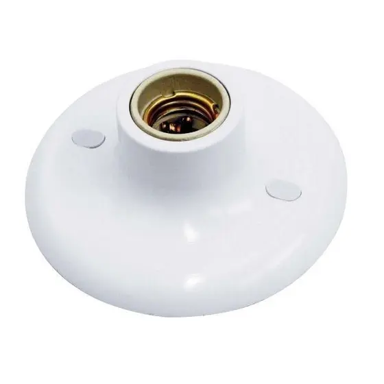 Plafon Taschibra E-27 em Porcelana Preto/Branco