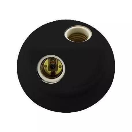Luminária Plafon Plástica Preta Ilumi para 2 Lâmpadas
