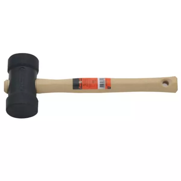 Martelo Vellore de Borracha 40mm Preto com Cabo de Madeira