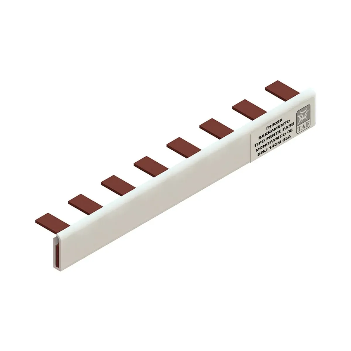 Barramento Tipo Pente Fase Monofasico 8 Disj 14cm 63A