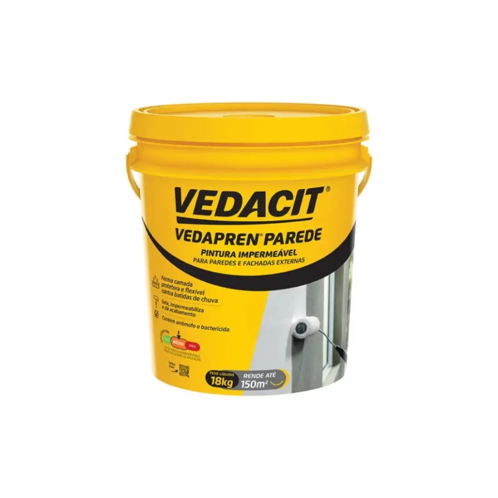 Vedapren Parede Vedacit Impermeabilizante Branco 18L