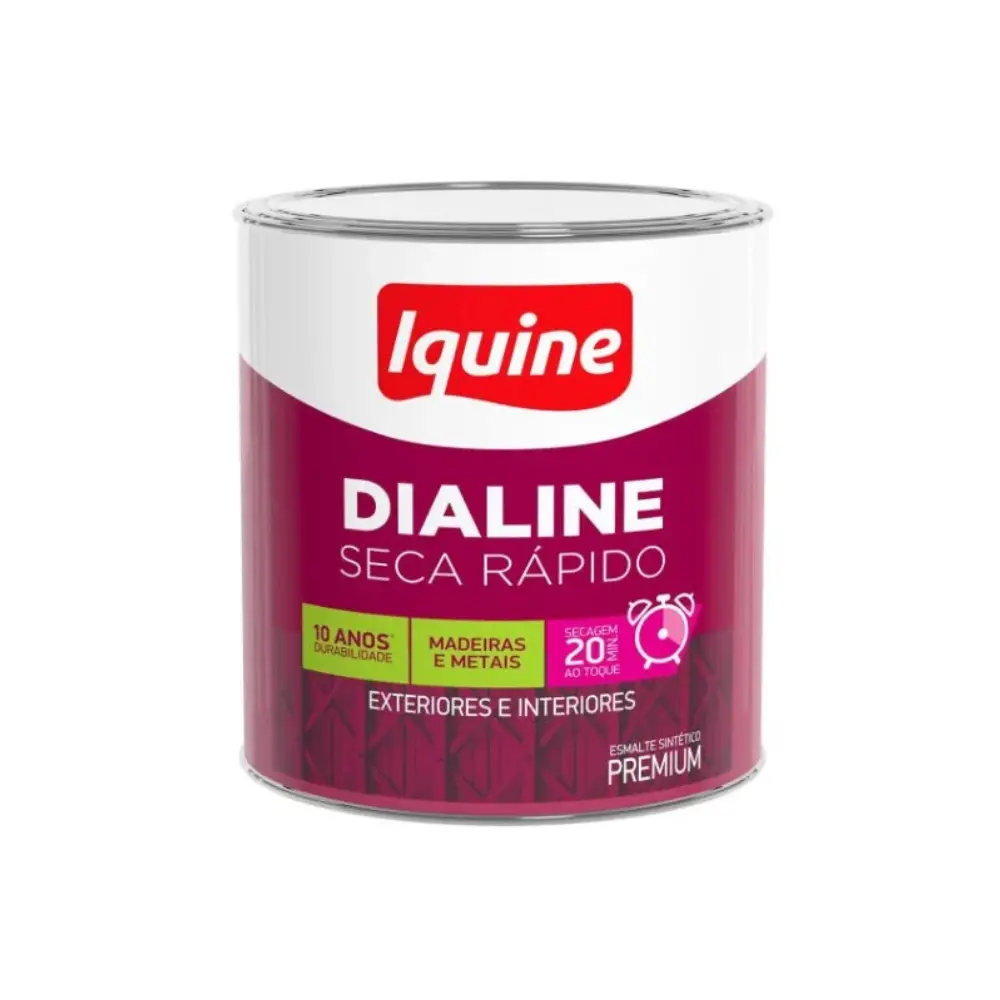 Tinta Esmalte Iquine Dialine 225ml Secagem Rápida Cinza Medio