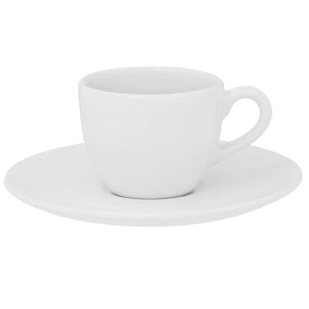 Xicaras Oxford P/ Cha 200ml Com Pires White  ED02 4812