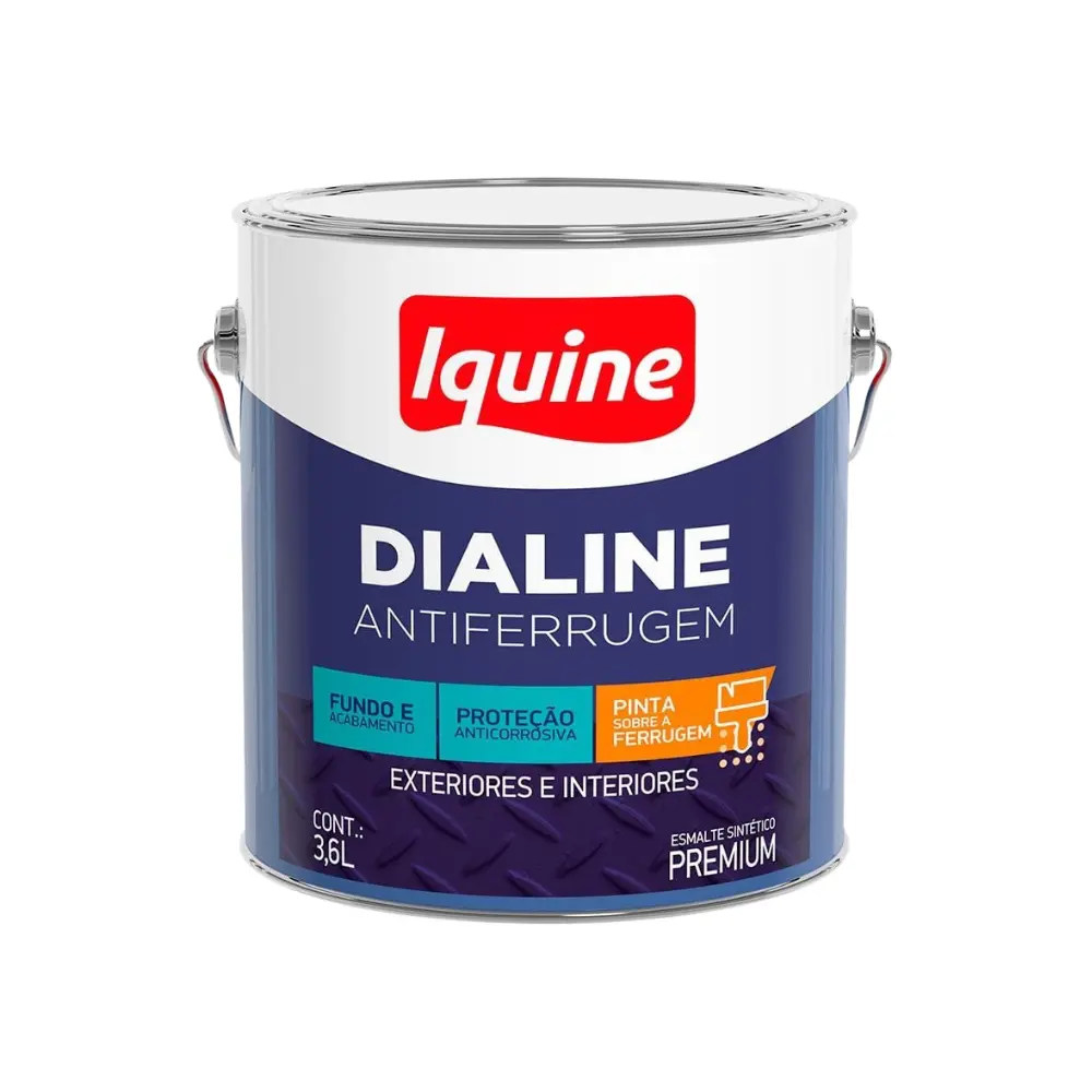 Tinta Esmalte Iquine Dialine Antiferrugem Platina 3,6L