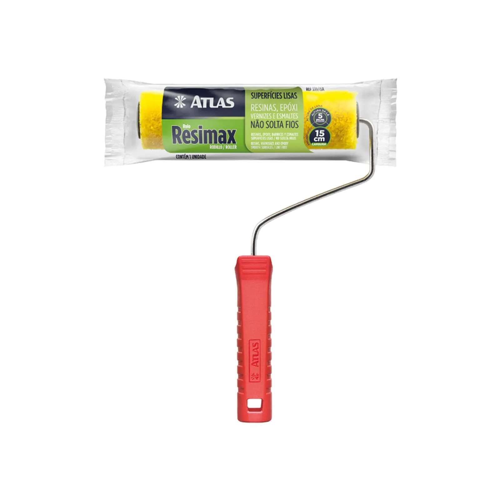 Rolo Atlas LA Sintetico 15cm Resimax C/Cabo 339/15