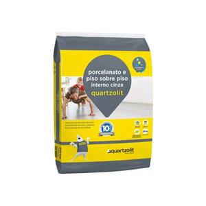 Argamassa Quartzolit Porcelanato e Piso sobre Piso Interno Cinza 15kg