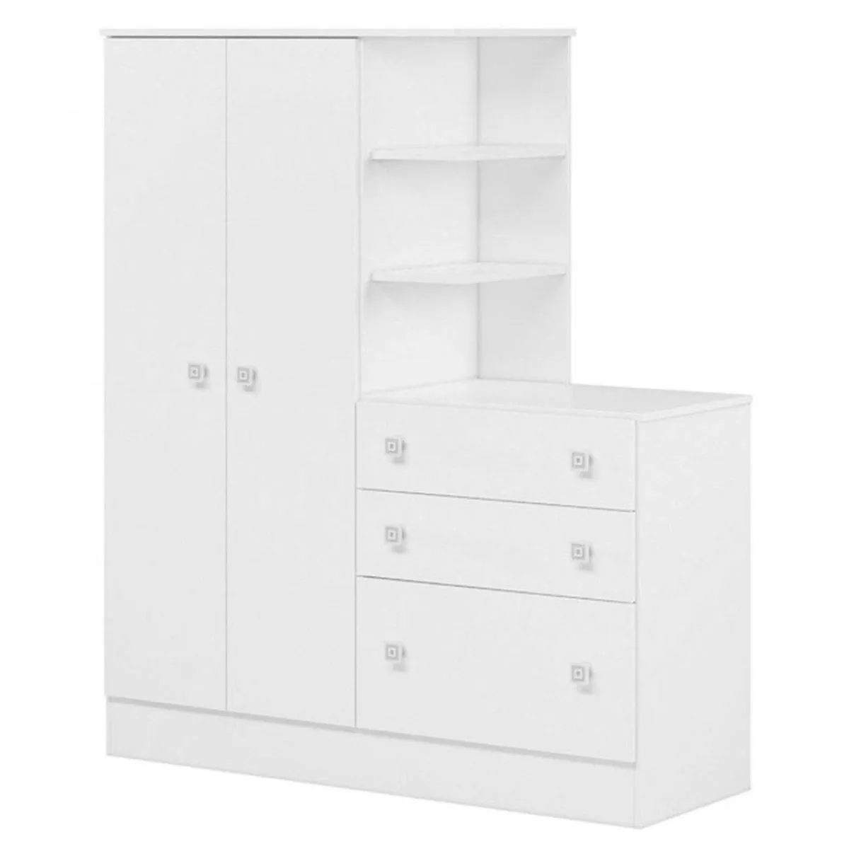 Roupeiro Infantil Qmovi 3 Gav Doce Sonho Branco